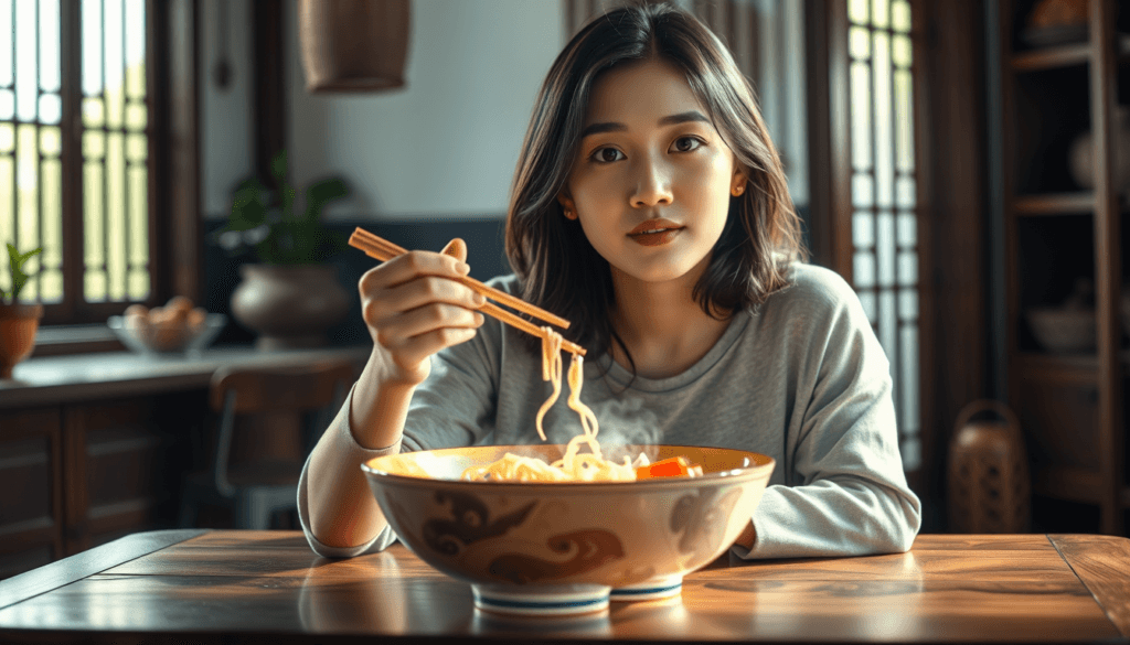 arti mimpi makan mie